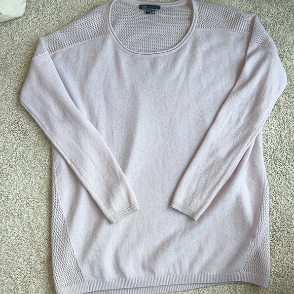 Vince Wisteria Pink Lilac Cashmere Sweater Perforated - Picture 8 of 9